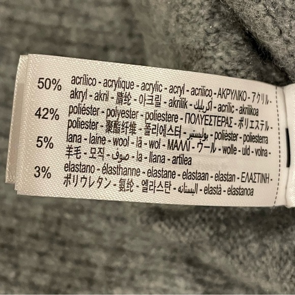 Zara Women’s Heather Gray With Black Accents Turtleneck Sweater Sz. Medium NWT - Picture 13 of 13